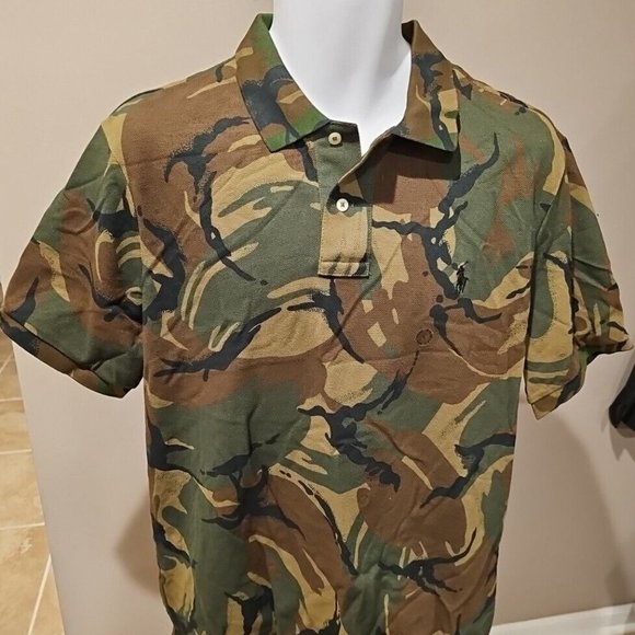 Polo Ralph Lauren Classic Fit Men Short Sleeve Camouflage Size Large Polo Style - Picture 1 of 4